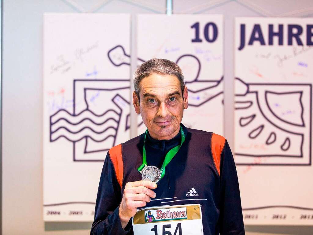 10 Jahre Freiburg-Marathon: In allen Jahren am Start war Patrice Menuet (21 km, 01h 44min 15sek)