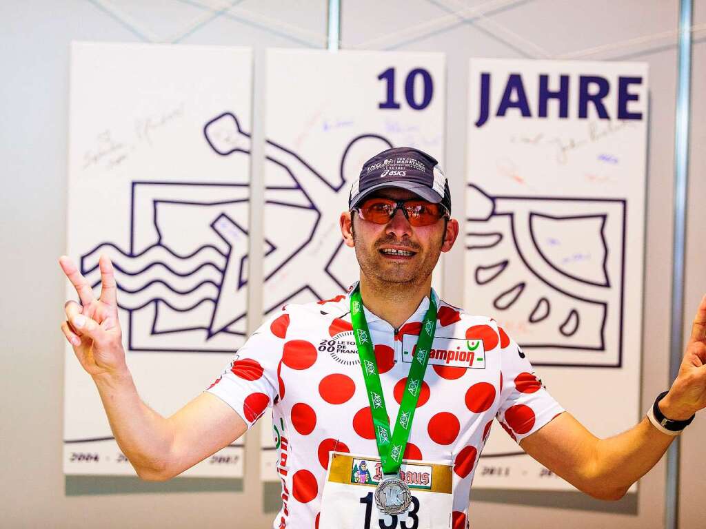 10 Jahre Freiburg-Marathon: In allen Jahren am Start war Stefan Haupt  (21 km, 01h 40min 17sek)