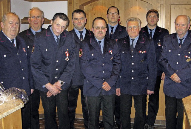 Geehrte Feuerwehrmnner (von links): W...und Karl Maier. Martin Schmidt fehlt.   | Foto: U. Spiegelhalter
