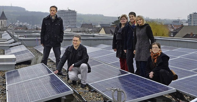 Bei der Einweihung der Solaranlage auf...chauer, Brbel Spira, Stefanie Lorenz.  | Foto: Barbara Ruda