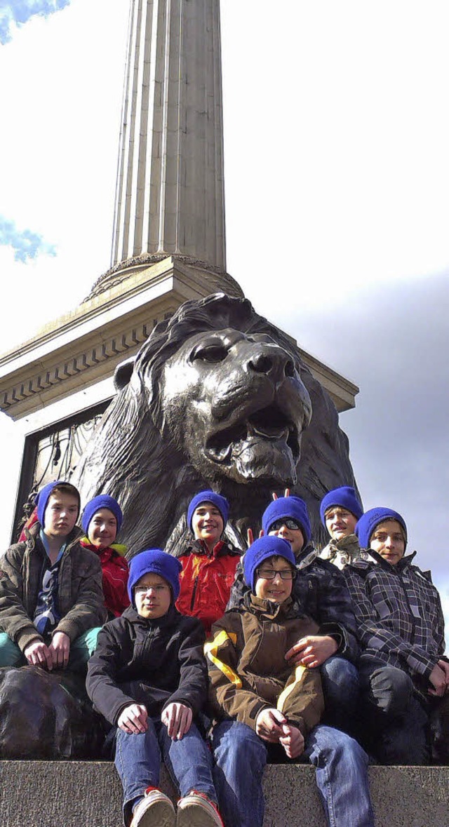 Beliebtes Fotomotiv: ein Lwe am Trafalgar Square  | Foto: privat