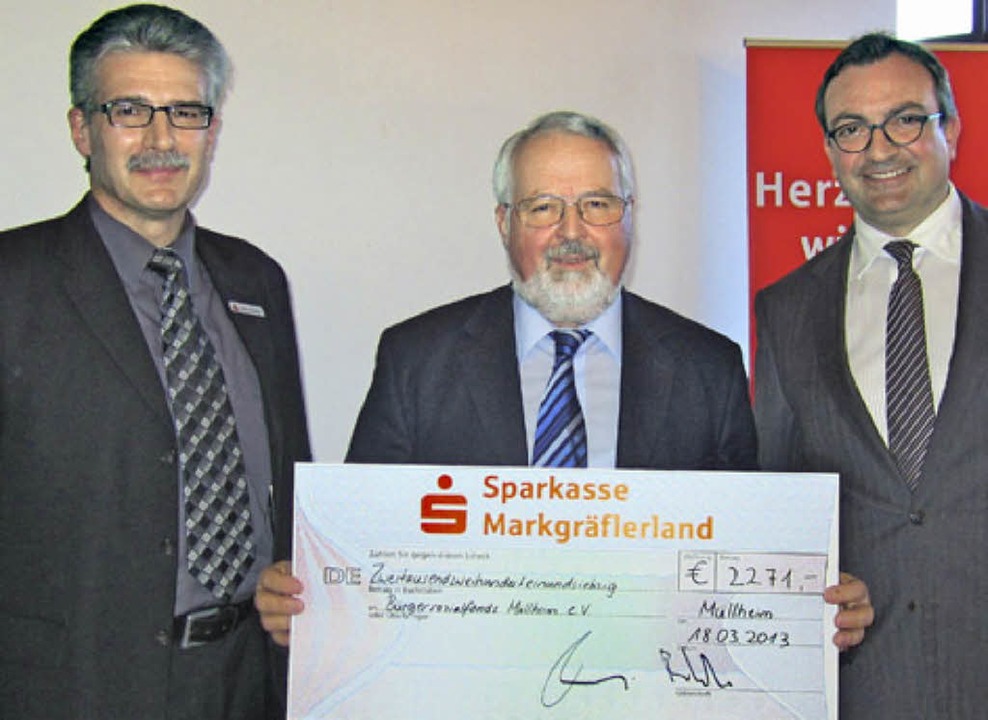 Stiftungsmanager Dieter Fehrle mit   D...enchef Ulrich Feuerstein (von links).   | Foto: Sparkasse