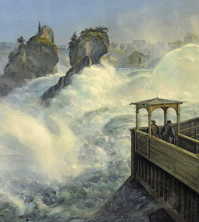Tosendes  Wasser: &#8222;Rheinfall bei...8220; von Louis Bleuler,   1827-42/43   | Foto: museum LA8