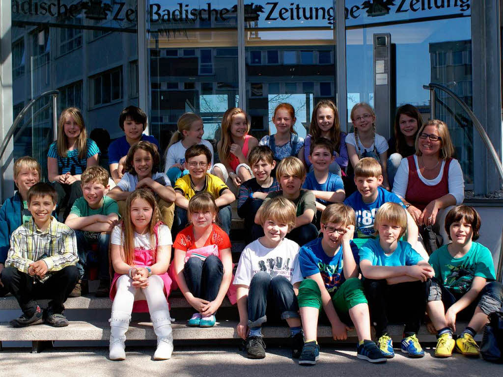 Die Klasse 4b der Johann-Philipp-Glock Grundschule aus Schallstadt mit ihrer Lehrerin Frau Karin Wieder