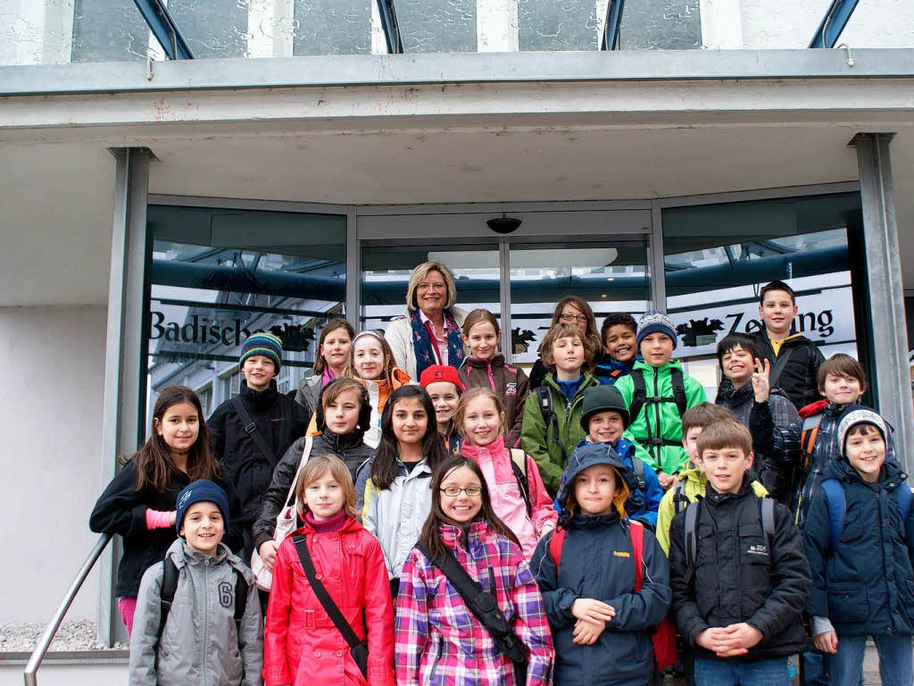 Die Klasse 4b der Michael-Friedrich-Wild-Grundschule aus Mllheim mit ihrer Lehrerin Frau Yvonne Spindler
