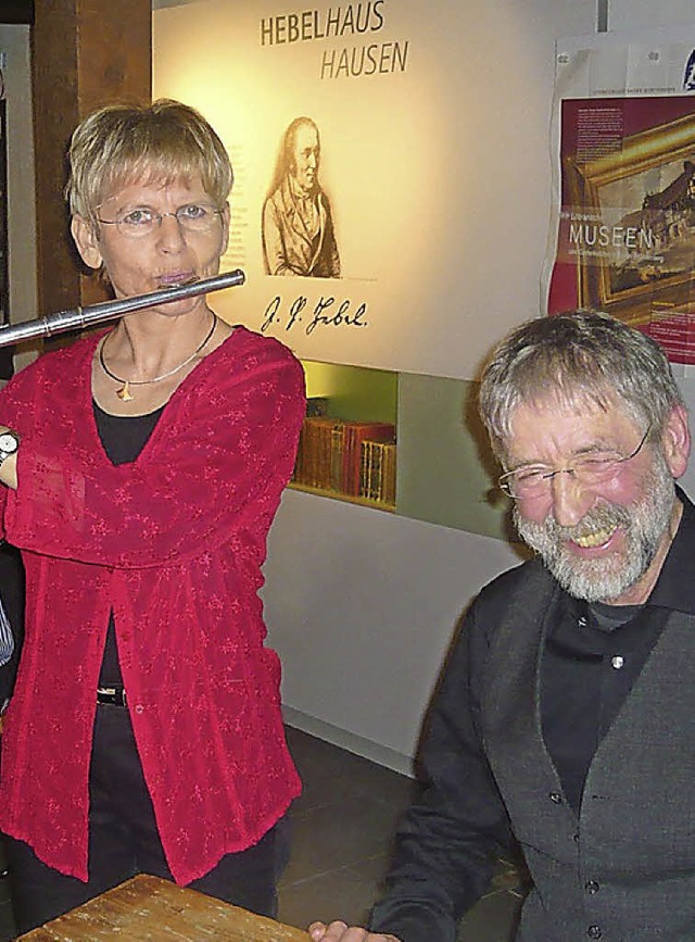 Beate und Klaus Drrschnabel rhrten m...ng die Zuhrer im Hebelhaus in Hausen.  | Foto: Brust