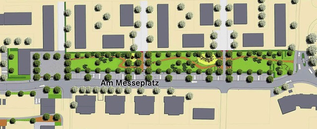 Zwischen Wohngebiet  (oben) und der St...20; (unten) entsteht eine Grnflche.   | Foto: AG Freiraum