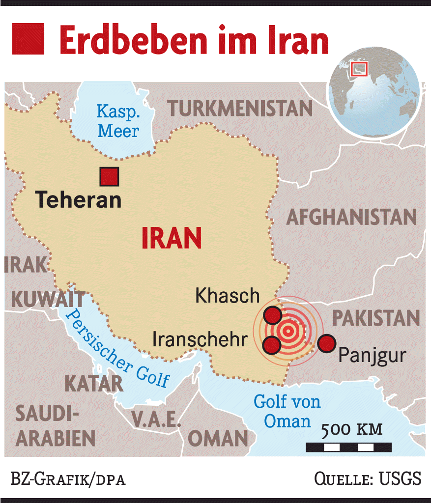 Erdbeben Erschüttert Iran - Panorama - Badische Zeitung