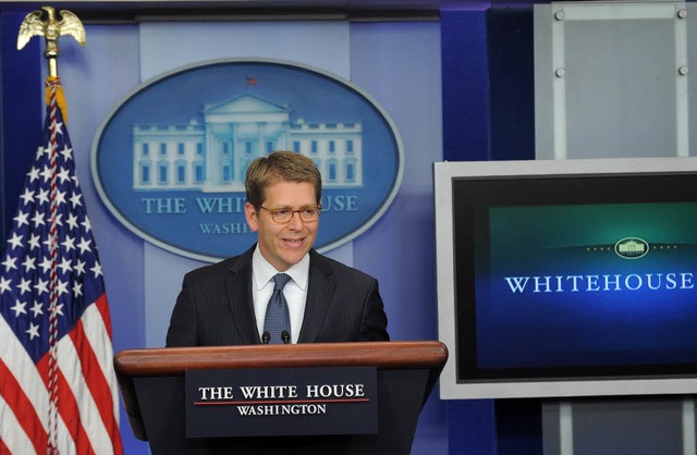 Jay Carney, Sprecher von US-Prsident Obama, besttigt den Gift-Fund.  | Foto: AFP