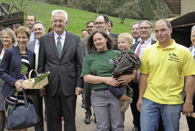 Ganz schn was los war am Donnerstag a...die Hoferben  Andrea und Holger Meyer.  | Foto: Robert Bergmann