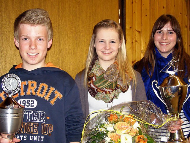 Timo Mayer, Annika Knoll und Vera Knp...Sportvereins Friedenweiler/Rudenberg.   | Foto: Liane Schilling