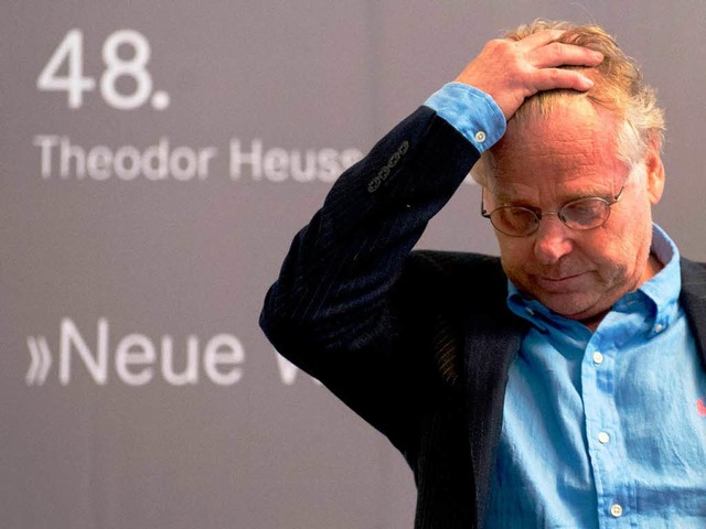 Der aufgewhlte Daniel Cohn-Bendit bei...s Theodor-Heuss-Preises in Stuttgart.   | Foto: dpa