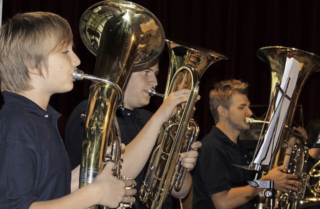 Das tiefe Blech des Jugendorchesters Mahlberg  | Foto: adelbert mutz