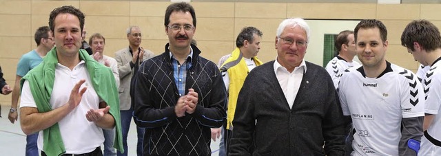 Geehrt wurden vom SVS (von links)  Bas...Martin Bhler,  Ino und Felix Hodapp.   | Foto: Hans-Jrgen Hege