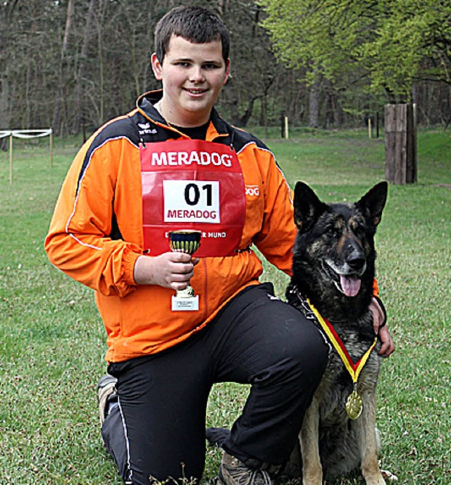 Niklas Stofer vom Schferhundeverein S...im-Langenau wurde Jugend-Vizemeister.   | Foto: Privat