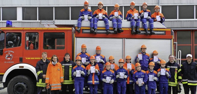 Erstes Leistungsabzeichen der Feuerweh...fe, Torsten Weinstein, Marcel Weigele   | Foto: privat