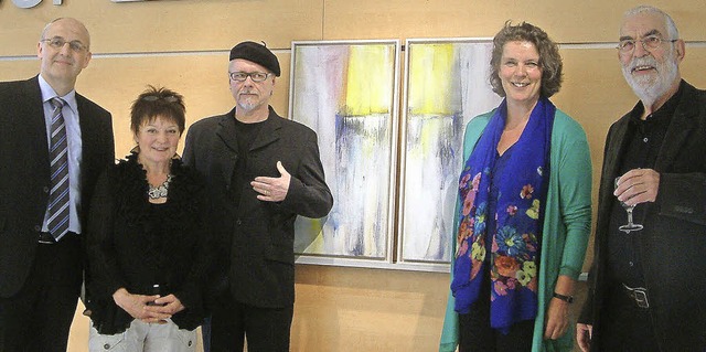 Zur Finissage von &#8222;Kunst im Foye...ndrea Drr und Jrg Hess (von links).   | Foto: Roswitha Frey