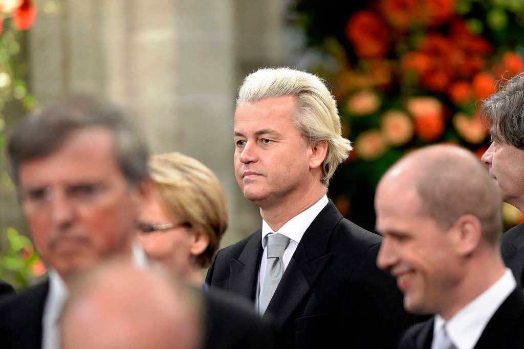 Auch ein Rechter macht dem neuen Knig seine Aufwartung:  Hollands populistischer Politker Geert Wilders
