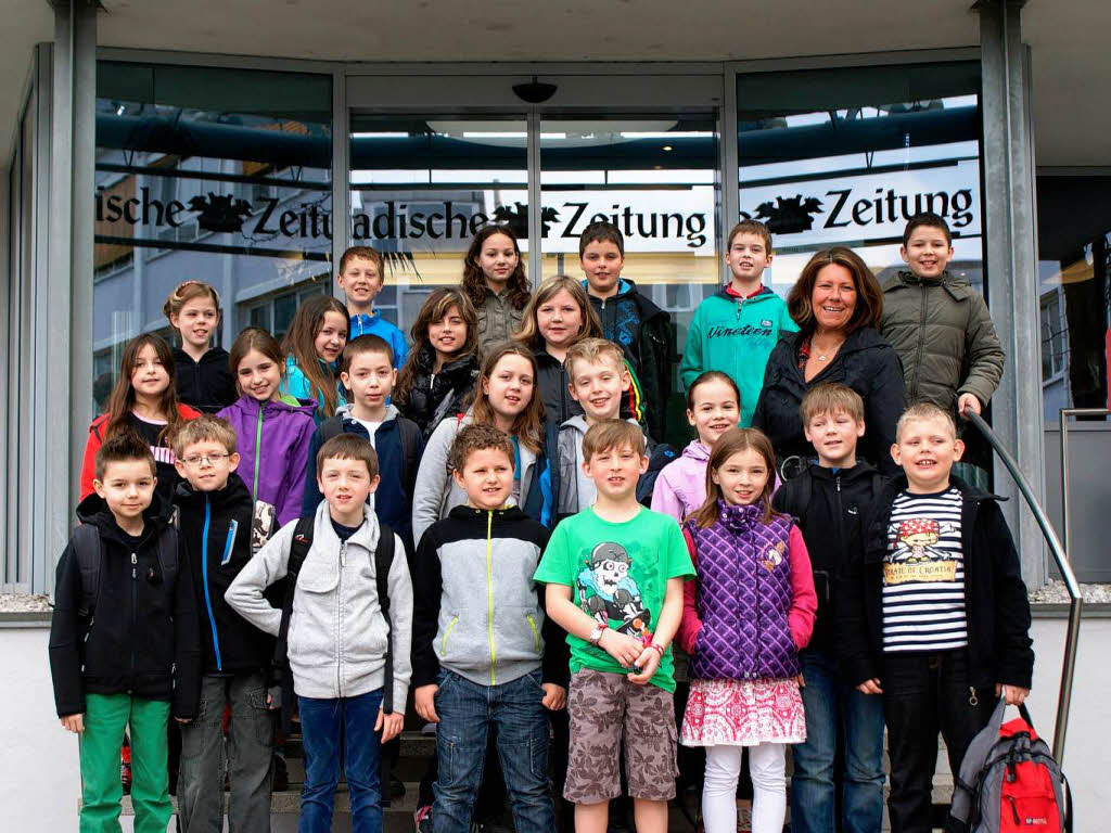 Die Klasse 4a der Alemannenschule aus Hartheim mit ihrer Lehrerin Frau Ina Betz