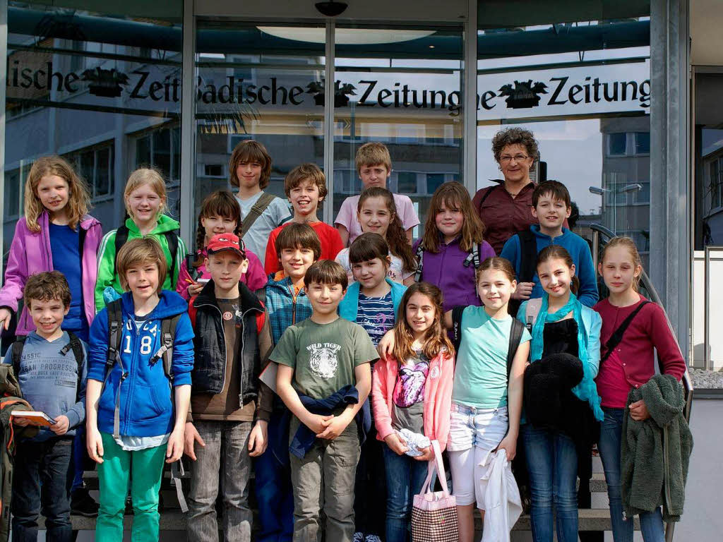 Die Klasse 4c der Lorettoschule aus Freiburg mit ihrer Lehrerin Frau Ilse Messner