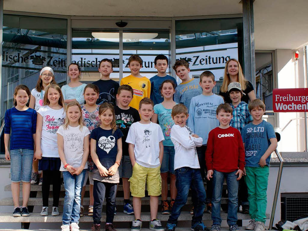 Die Klasse 4c der Grundschule aus Kirchzarten mit ihrer Lehrerin Frau Veronika Larbi-Diesch