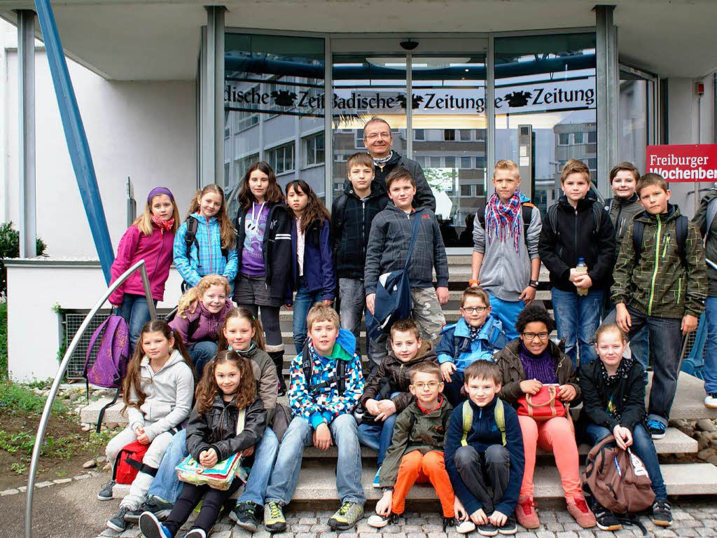 Die Klasse 4a der Hebelschule aus Schliengen mit ihrem Lehrer Herr Matthias Westphal