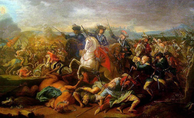 Christliche Habsburger gegen muslimisc...Eugen in der Schlacht um Belgrad 1717   | Foto: BZ