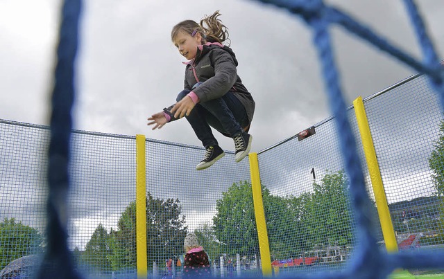 Nur kurzzeitig stand das neue Trampolin zur Verfgung.   | Foto: Barbara Ruda