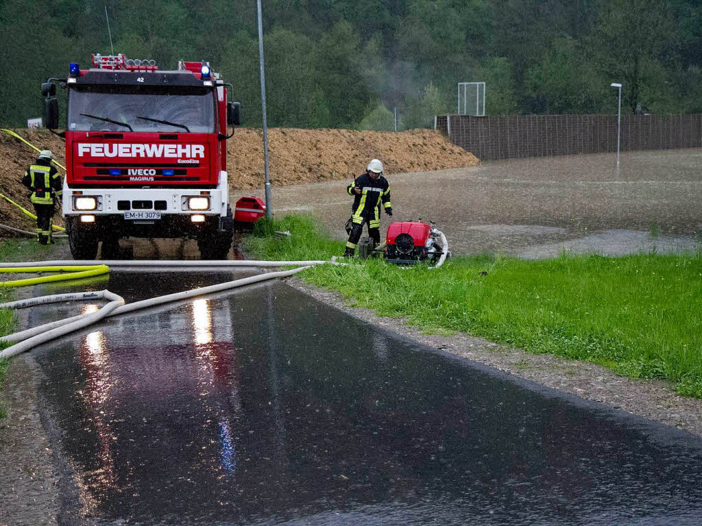 Starkregen hat der Feuerwehr in Elzach und seinen Stadtteilen 70 Einstze beschert.