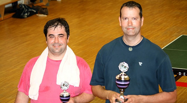 Jens Kleinstck (links) bei den Herren... Titeltrger der TTSV-Meisterschaften.  | Foto: Schnabl