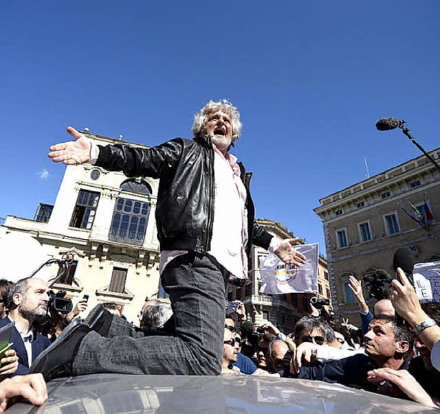 Auch er ein Meister der bertreibungen: Komiker und Politiker Beppe Grillo.  | Foto: dpa