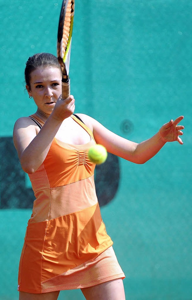 Laura Wolfert vom Freiburger Tennis-Cl... ersten Saisonerfolg beim TC Tiengen.   | Foto: Achim Keller
