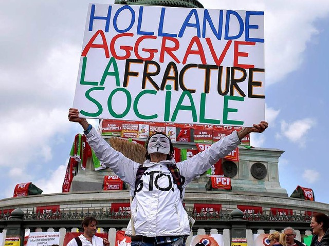 &#8222;Hollande verschrft die soziale...ie Sparpolitik des Staatsprsidenten.   | Foto: AFP