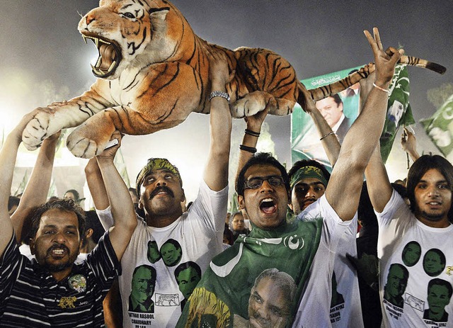 Anhnger des &#8222;Lwen vom Punjab&#8220;, Nawaz Sharif  | Foto: AFP
