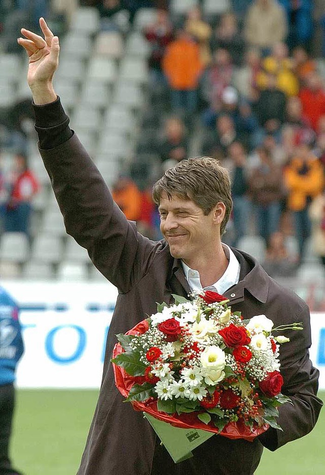 (K)ein Abschied fr immer? Richard Gol...n Auftritt im SC-Stadion, August 2006.  | Foto: Michael Heuberger