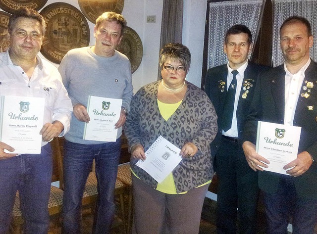 Einige der Geehrten beim Schtzenverein Elzach.   | Foto: Verein