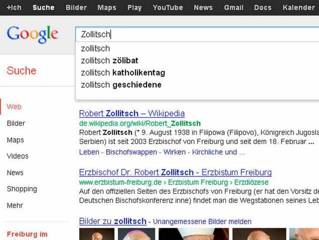 Auch Erzbischof Robert Zollitsch knnt...schlge zu seiner Person zu verzichten  | Foto: Screenshot BZ