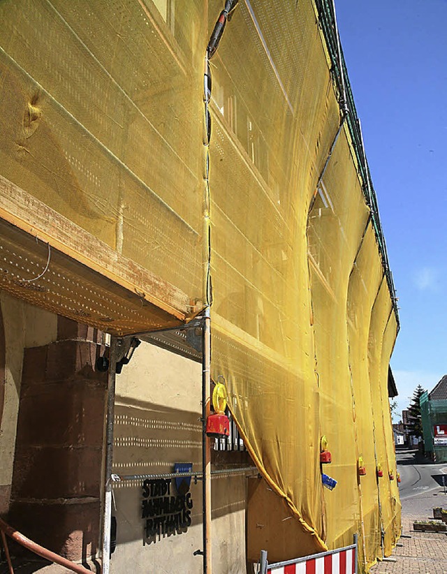 Die Baustelle Mahlberger Rathaus soll bis im Sommer abgeschlossen sein.   | Foto: s. decoux-kone