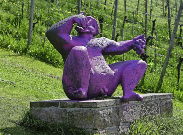 Bacchus ist angeschmiert und damit nic...zige Opfer von Vandalismus im Seepark.  | Foto: Ingo Schneider