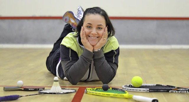 Racketlon-Weltmeisterin Nathalie Zeoli...auses in Bad Sckingen-Obersckingen.   | Foto: Matthias Kaufhold