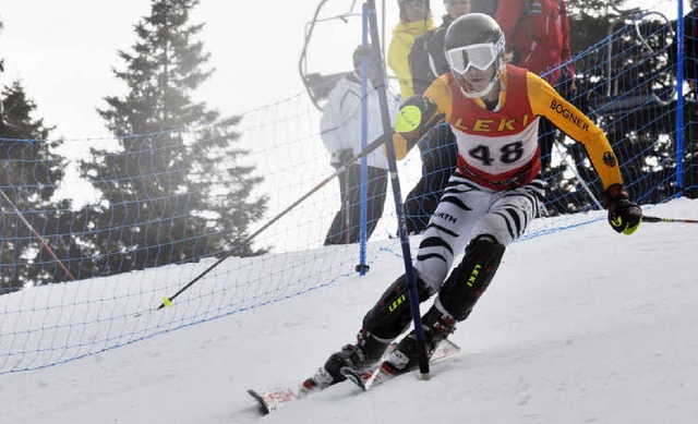 Fynn Dierkesmann beim Slalom auf dem Feldberg   | Foto: Matthias Kaufhold/privat