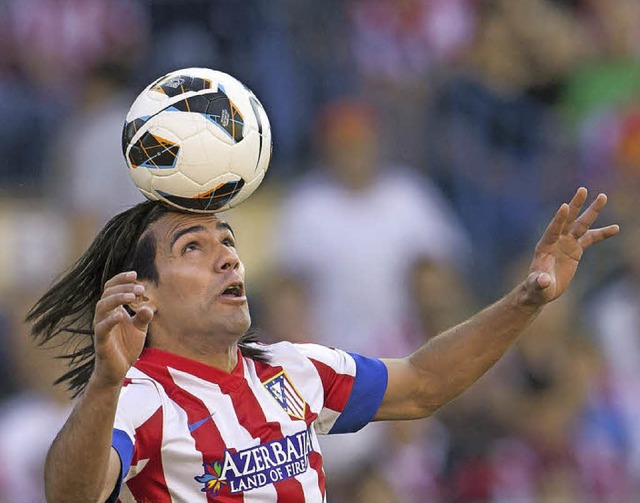 Falcao erzielte vor einem Jahr alle dr...drid im Finale gegen Athletic Bilbao.   | Foto: AFP