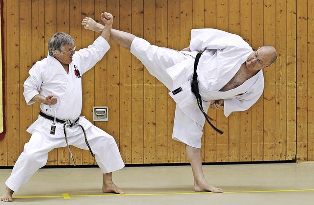 Prof.  Ilija Jorga (links) &#8211; hie...utschen Fudokan-Karate-Cup in Steinen.  | Foto: Privat