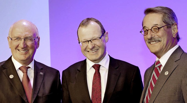 Wechsel im Aufsichtsrat der Volksbank ...Wasmer (links) und Hans-Peter Stoffel.  | Foto: Erika Sieberts