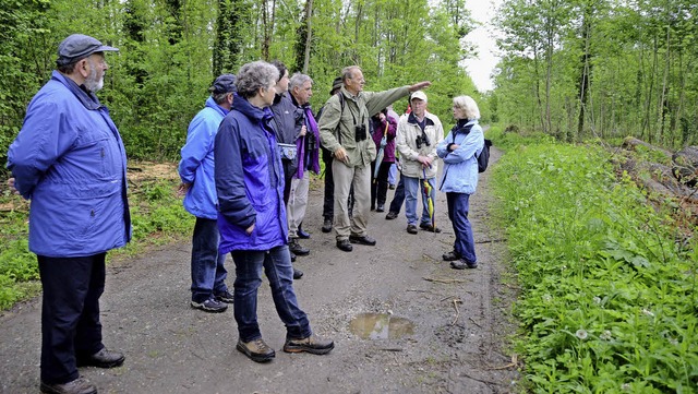 Die Waldbesucher  lauschten nicht nur ... und Fauna  waren  ein weiteres Thema.  | Foto: Vitt