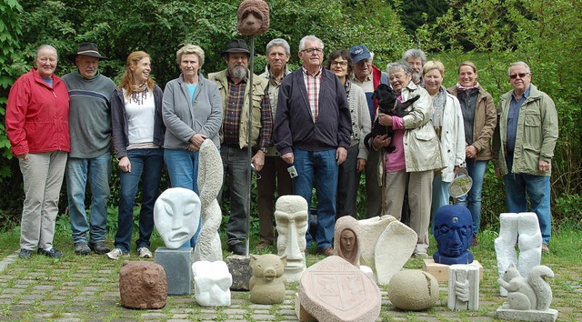 Steinbildhauertage in Frhnd:  Hobby-Bildhauer und ihre Werke.  | Foto: Felix Held