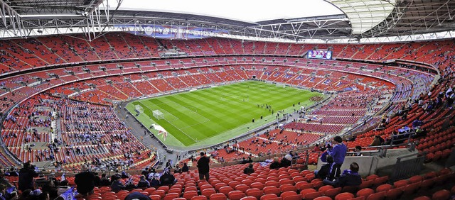 Beste Sicht garantiert: Das neue Wembley-Stadion in London.  | Foto: dpa