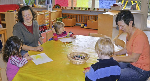 Im katholischen Kindergarten St. Micha...d Kindergartenleiterin Anette Becker.   | Foto: Martina Weber-Kroker