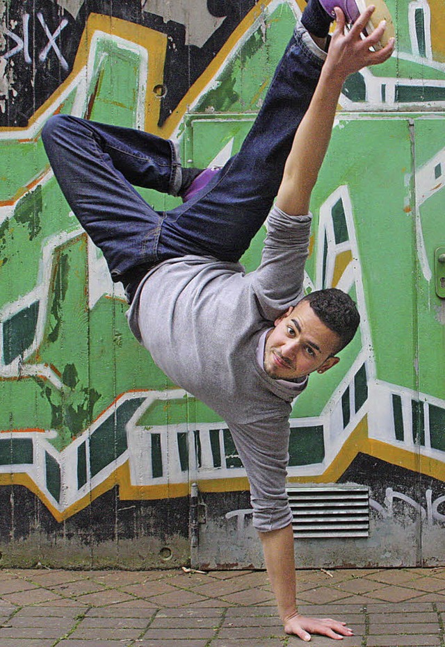 Beim Breakdance ist Akrobatik gefragt....ekt und Toleranz, sagt Tolga Tuncsoy.   | Foto: Jrn Kerckhoff