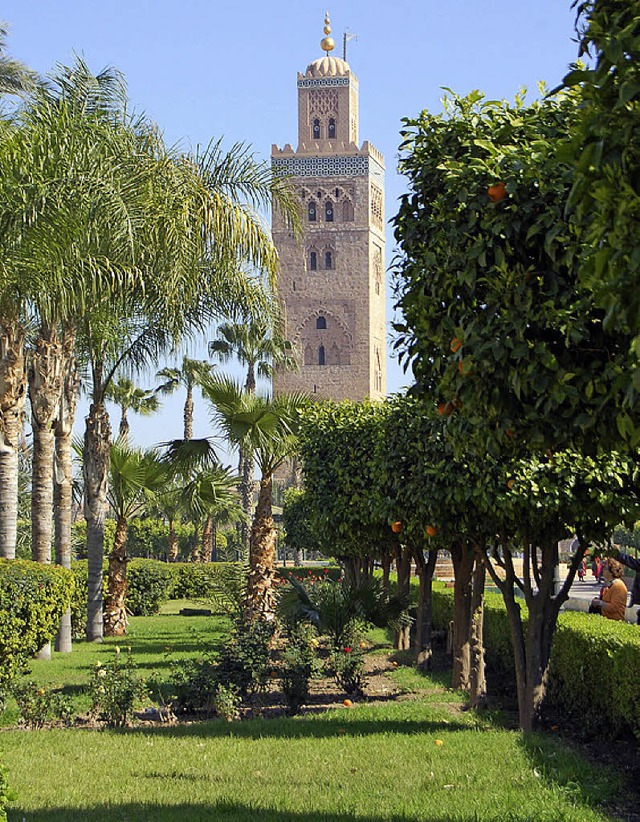 Nach Marokko fhrt eine Studienreise d...ier Marrakesch - Minarett und Garten.   | Foto: Privat